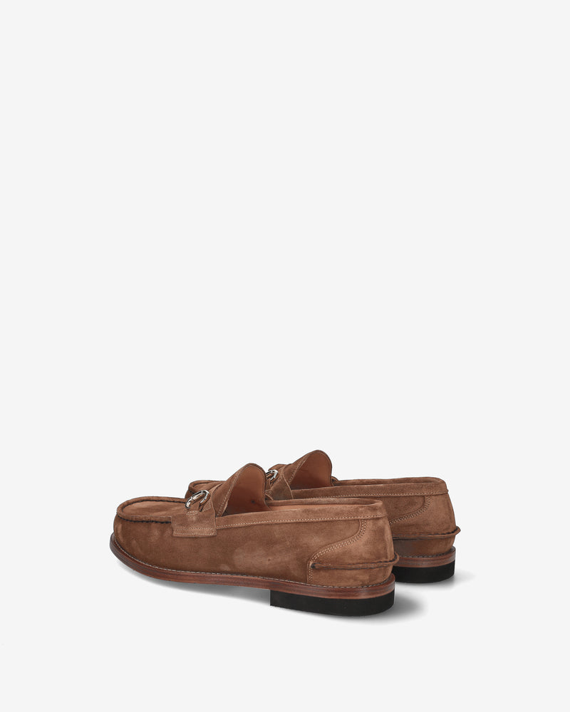 Suede loafers with buckle