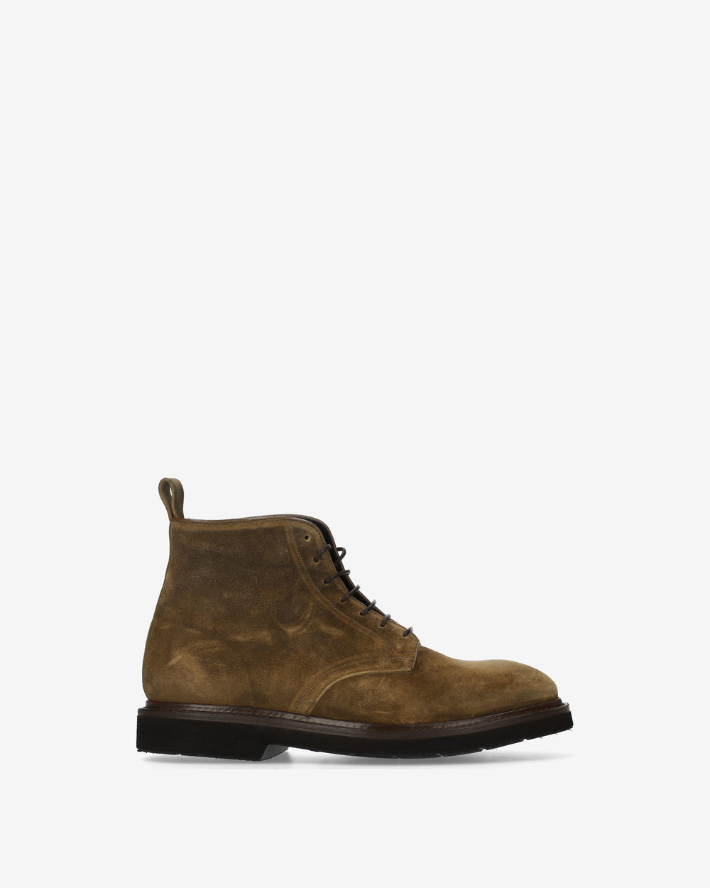 Vintage Mud-Colored Lace-Up Ankle Boots