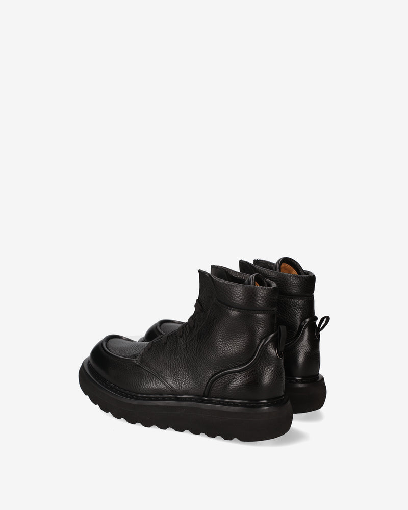 Stivaletti stringati in pelle nera