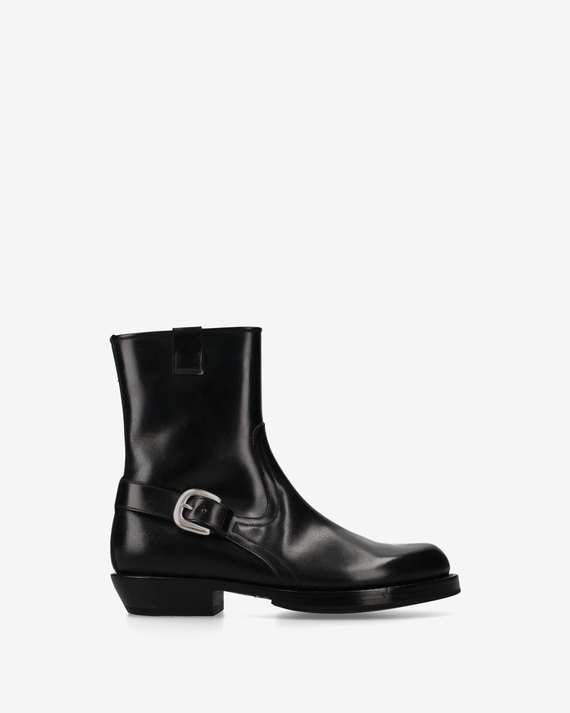 Engineer Ankle Boots in Black Calfskin