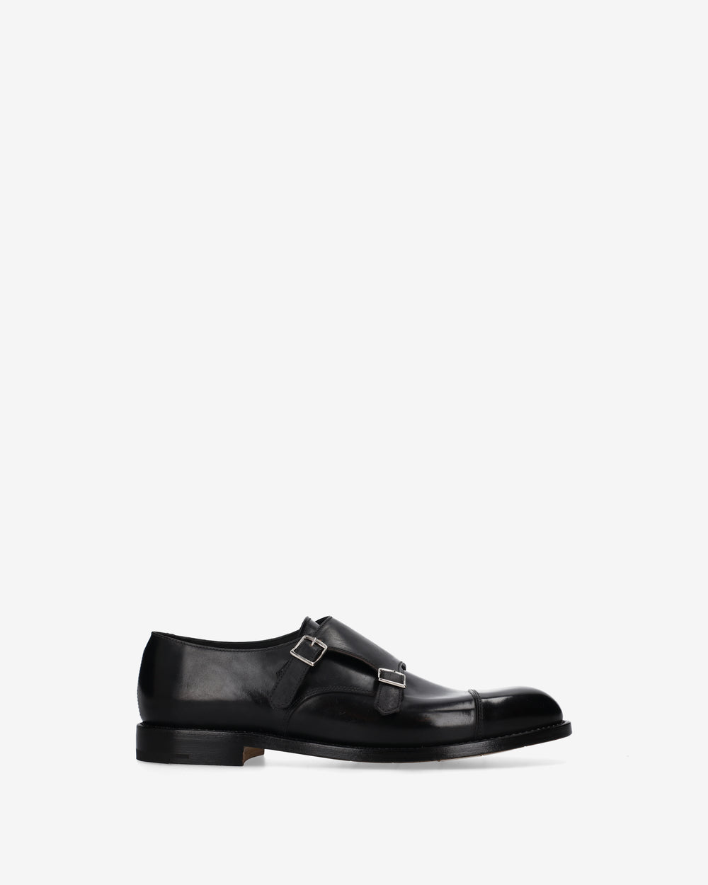 Doppia Fibbia Pelle Cordovan Black