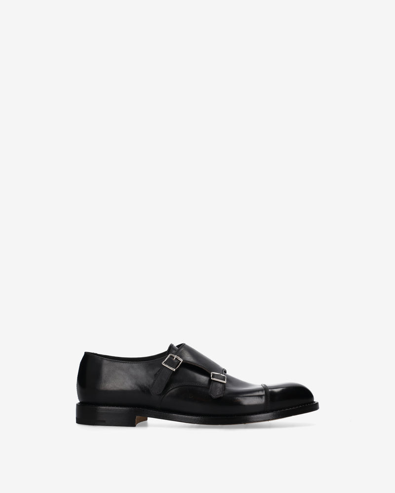Doppia Fibbia Pelle Cordovan Black
