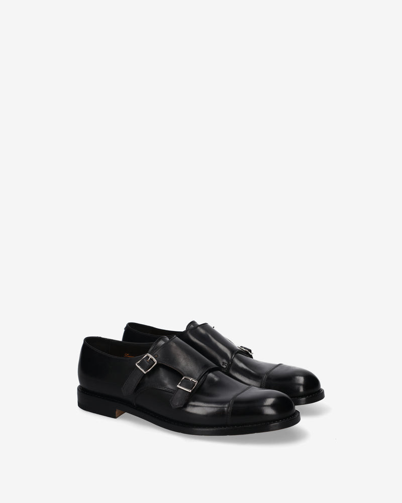 Doppia Fibbia Pelle Cordovan Black