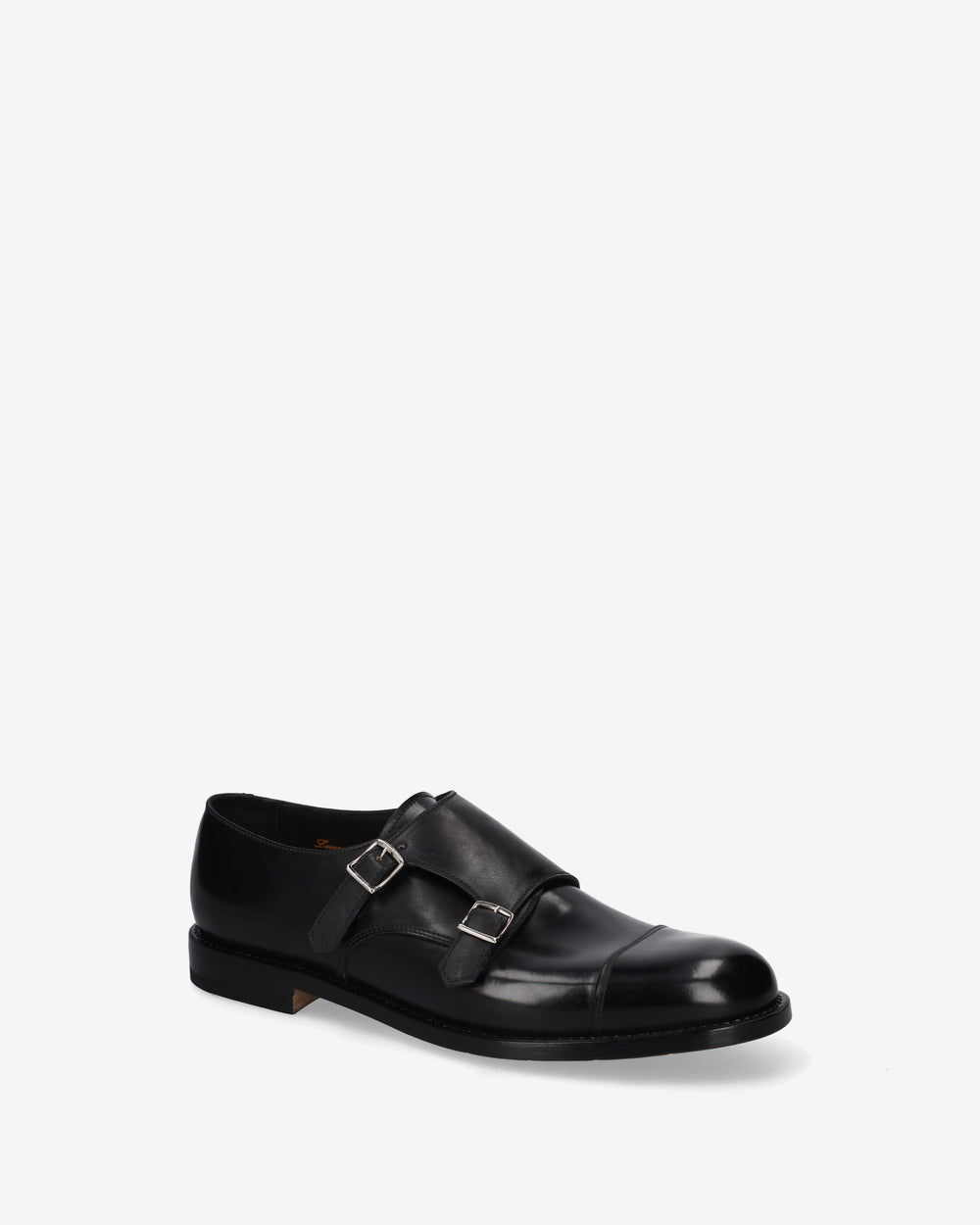 Doppia Fibbia Pelle Cordovan Black