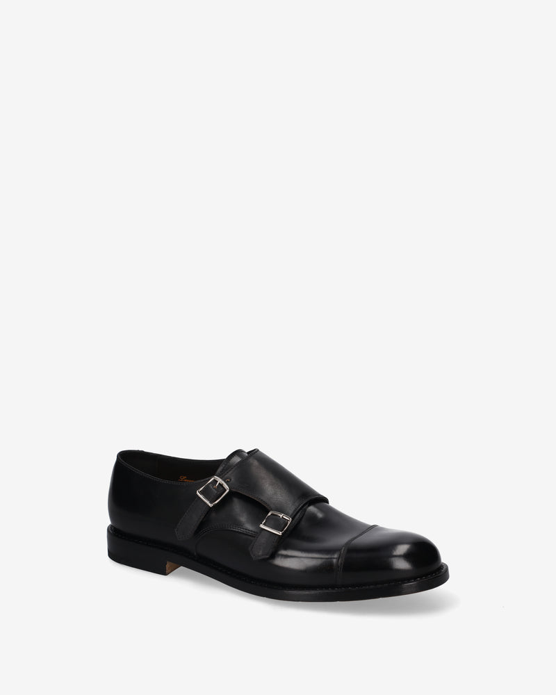 Doppia Fibbia Pelle Cordovan Black