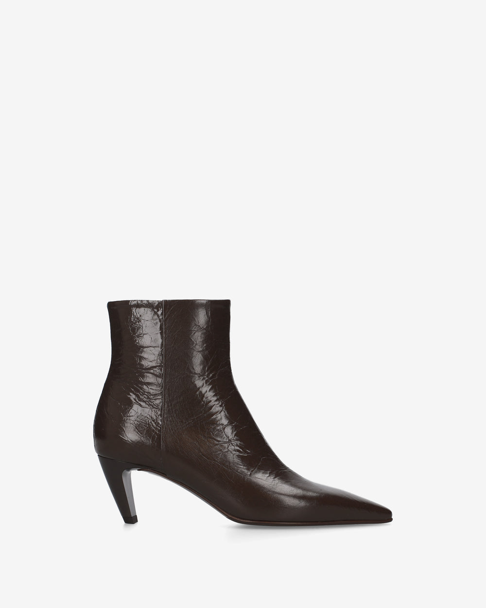 Brown Patent Leather Ankle Boots