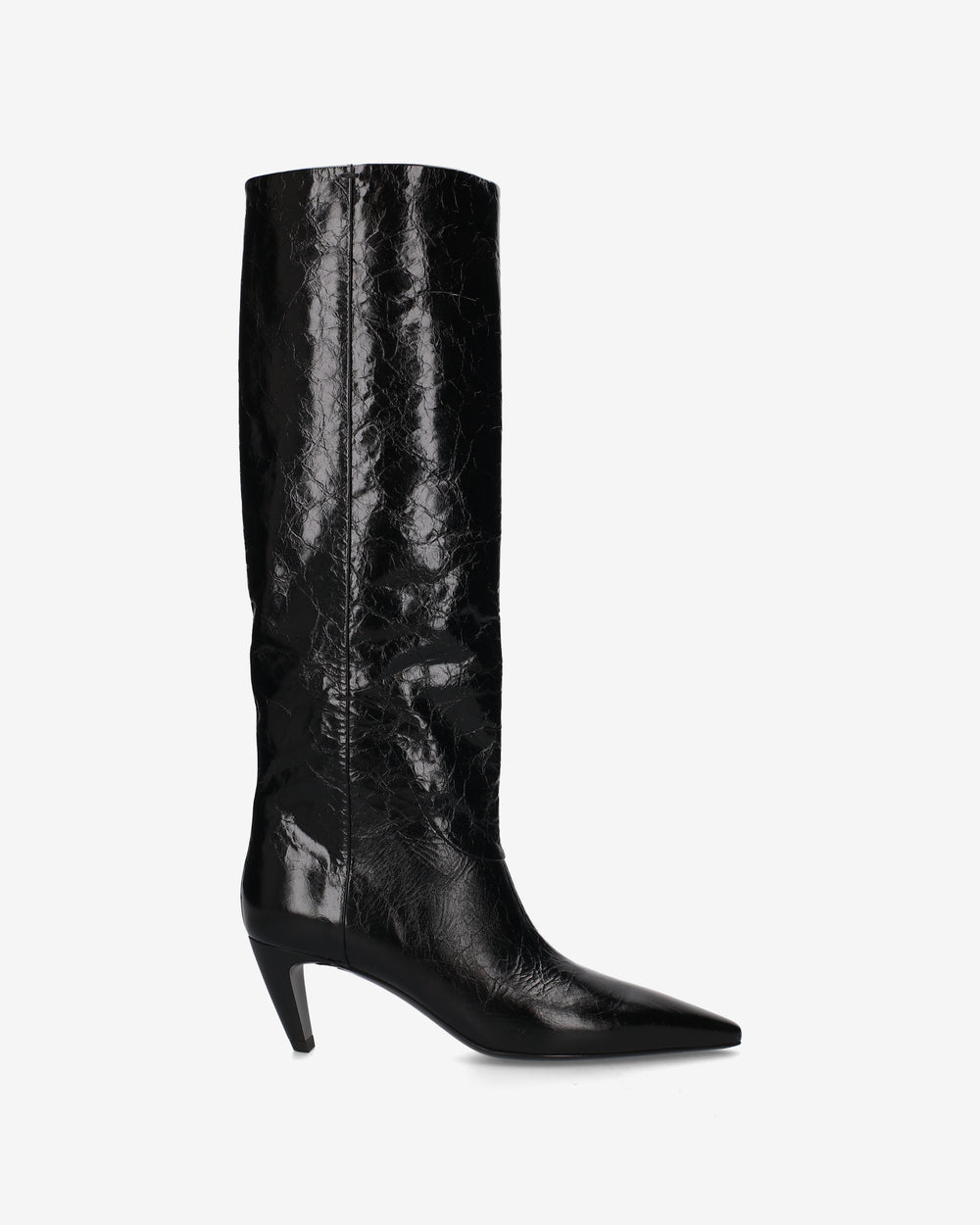 Leather boots with a glossy finish
