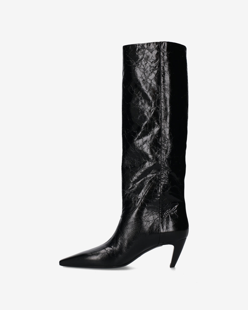 Leather boots with a glossy finish