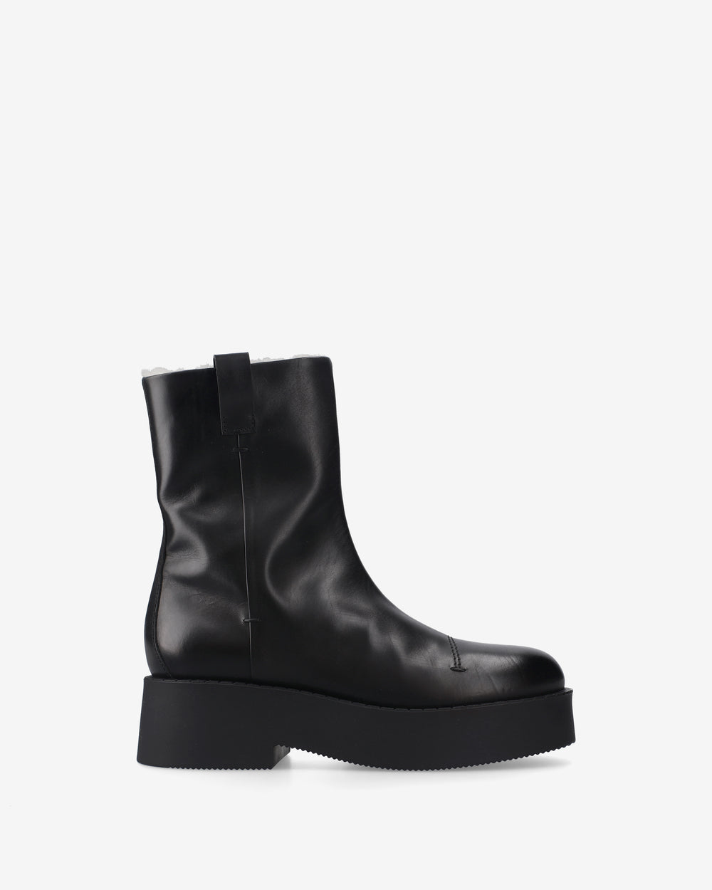 Leather platform ankle boots