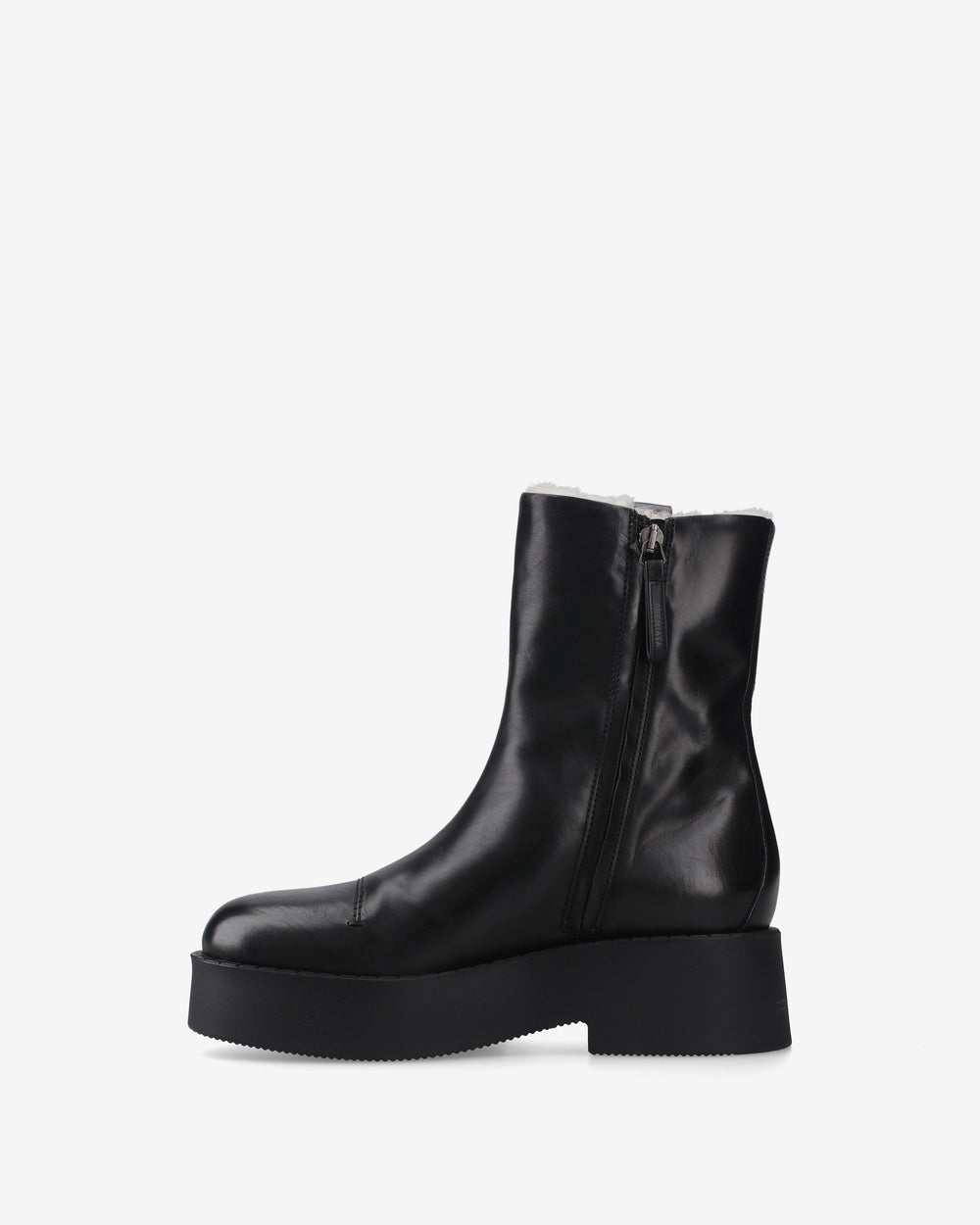Leather platform ankle boots