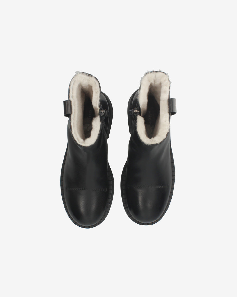 Leather platform ankle boots
