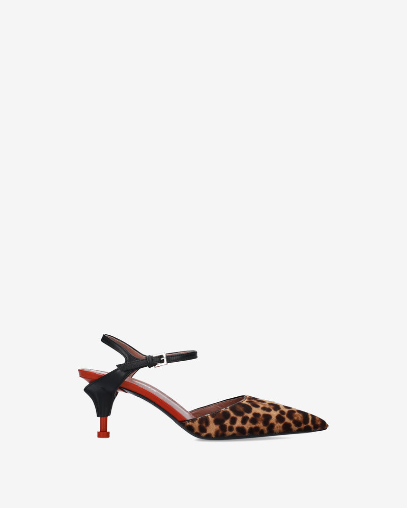 Mules Animalier con Cinturino Nero