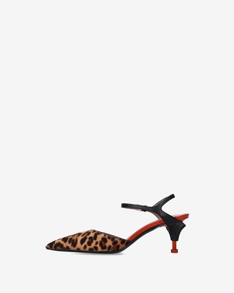 Mules Animalier con Cinturino Nero