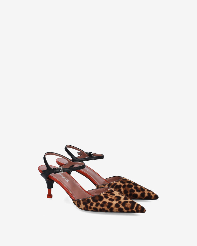 Mules Animalier con Cinturino Nero