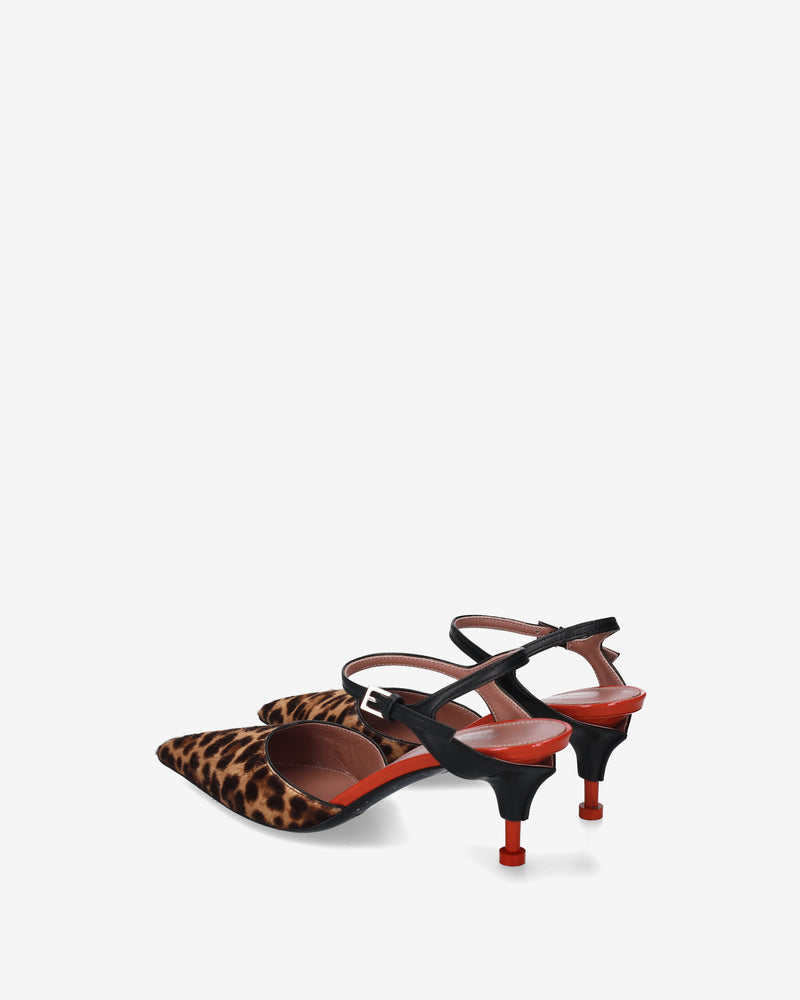 Mules Animalier con Cinturino Nero