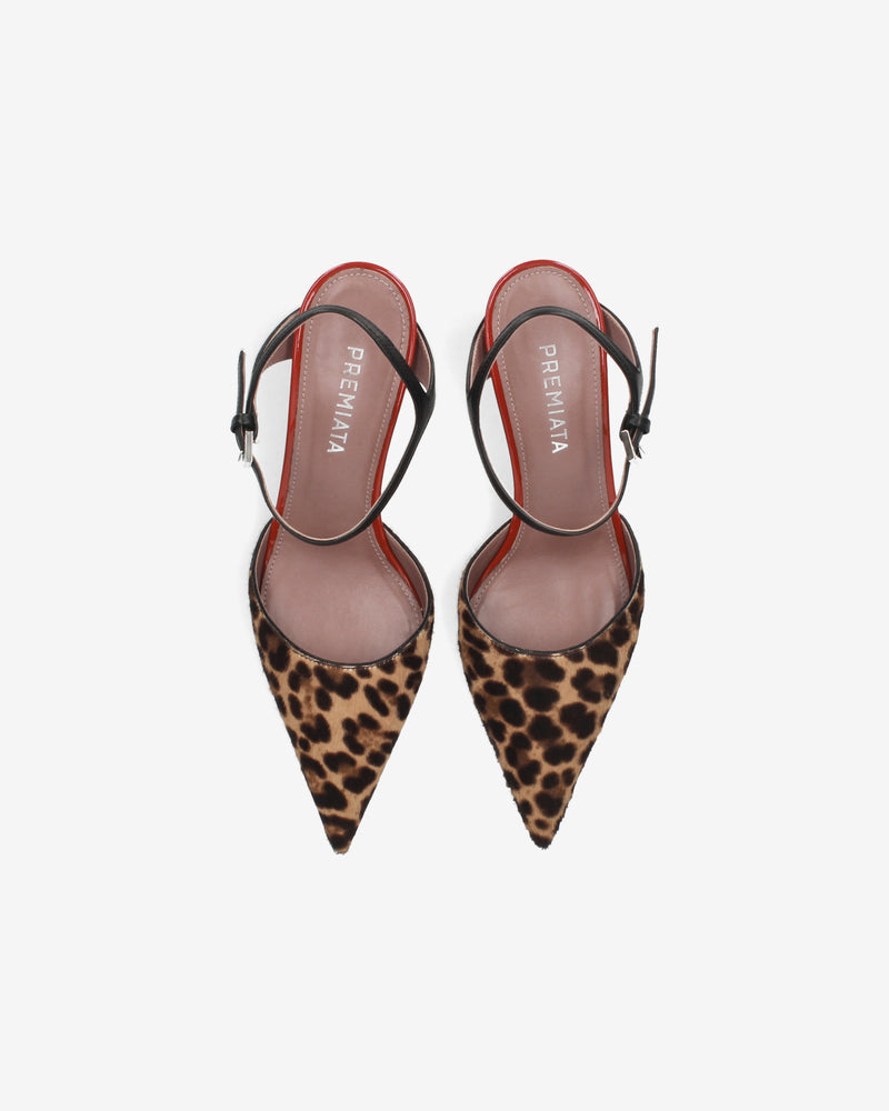 Mules Animalier con Cinturino Nero