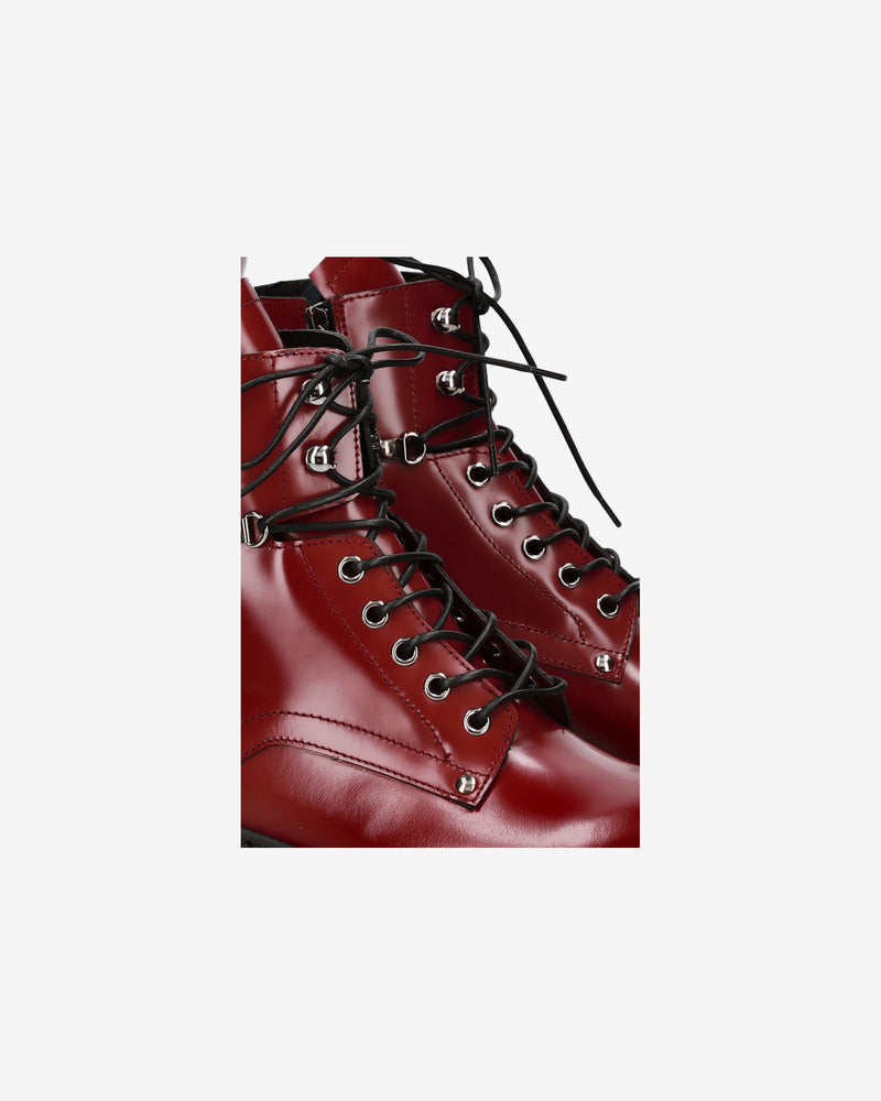 Red Leather Anfibio Platform Shoes
