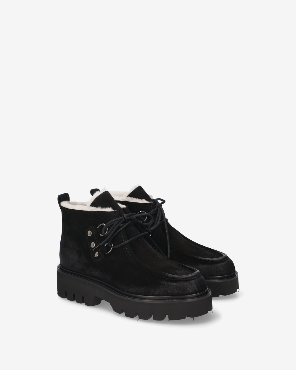 Suede ankle boots with sheepskin lining