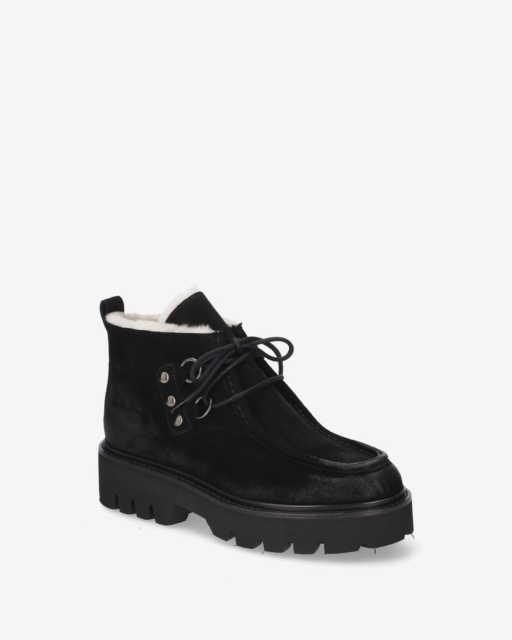 Suede ankle boots with sheepskin lining