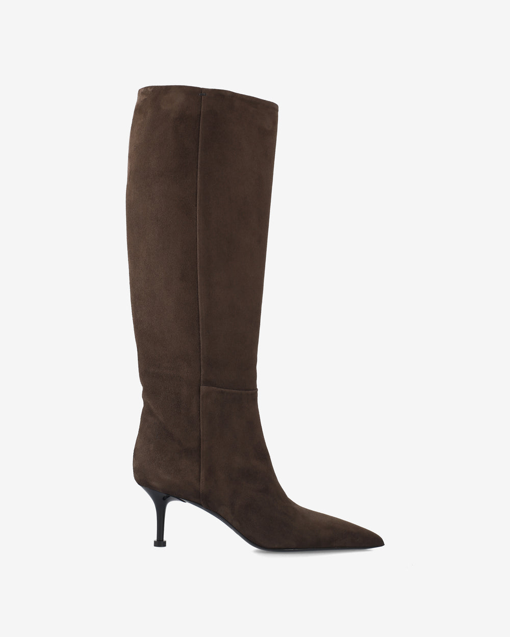 Dark Brown Suede Knee-High Boots