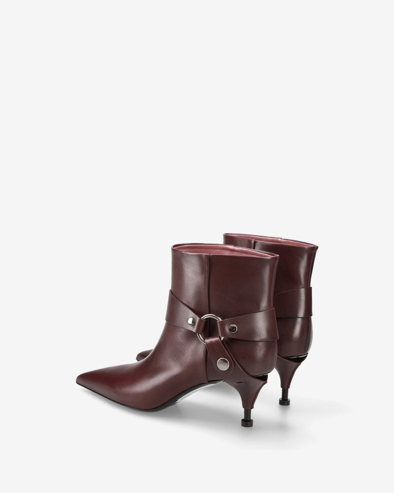 Bordeaux Leather Ankle Boots