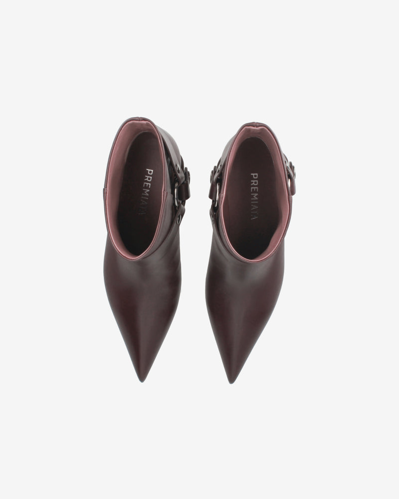 Bordeaux Leather Ankle Boots
