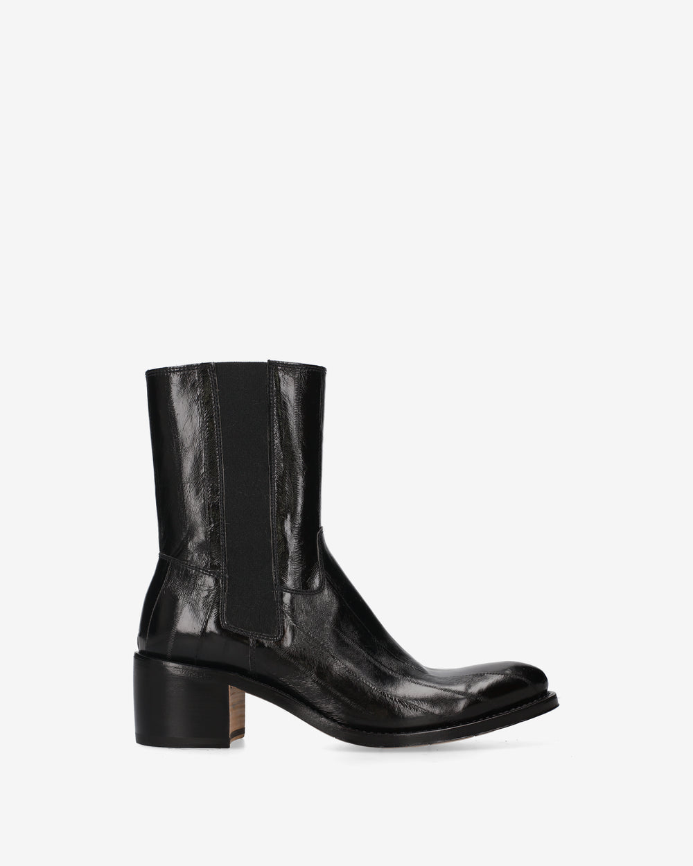 Black Eel Leather Chelsea Boots