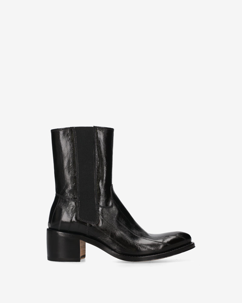 Black Eel Leather Chelsea Boots