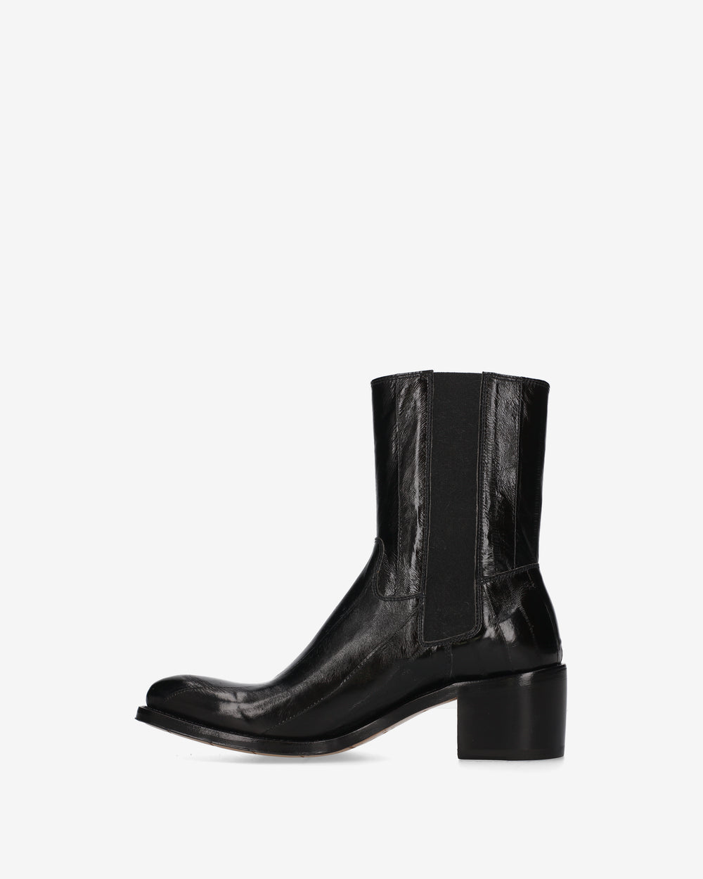 Black Eel Leather Chelsea Boots