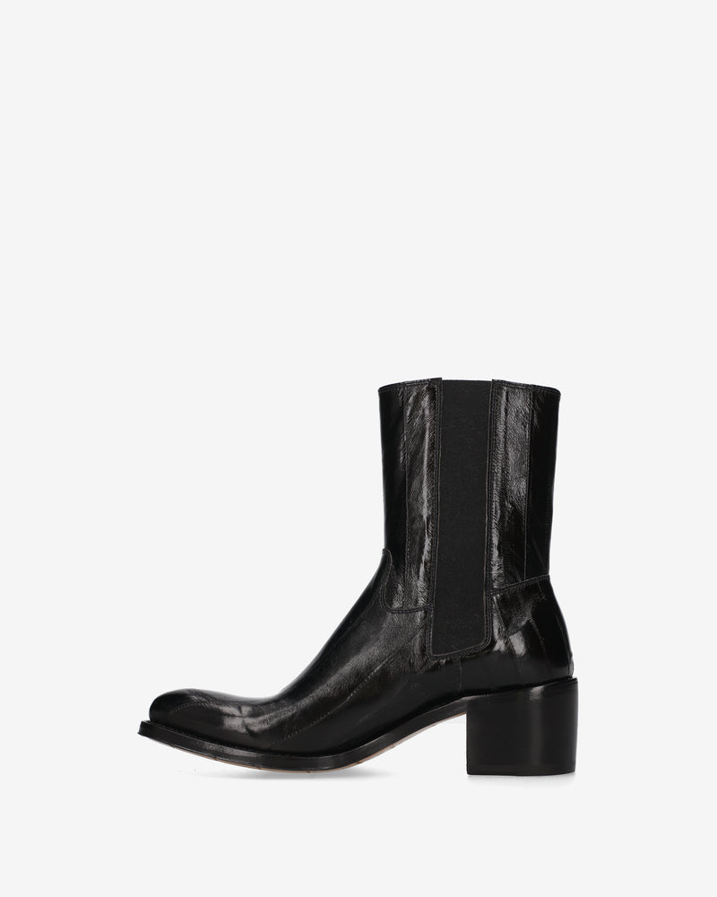 Black Eel Leather Chelsea Boots