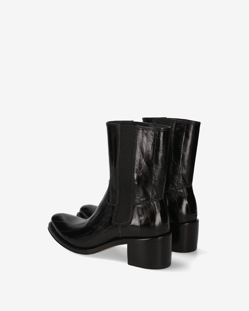 Black Eel Leather Chelsea Boots