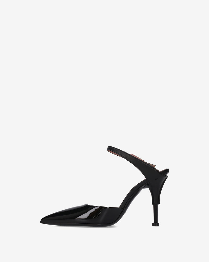 Black patent leather slingback