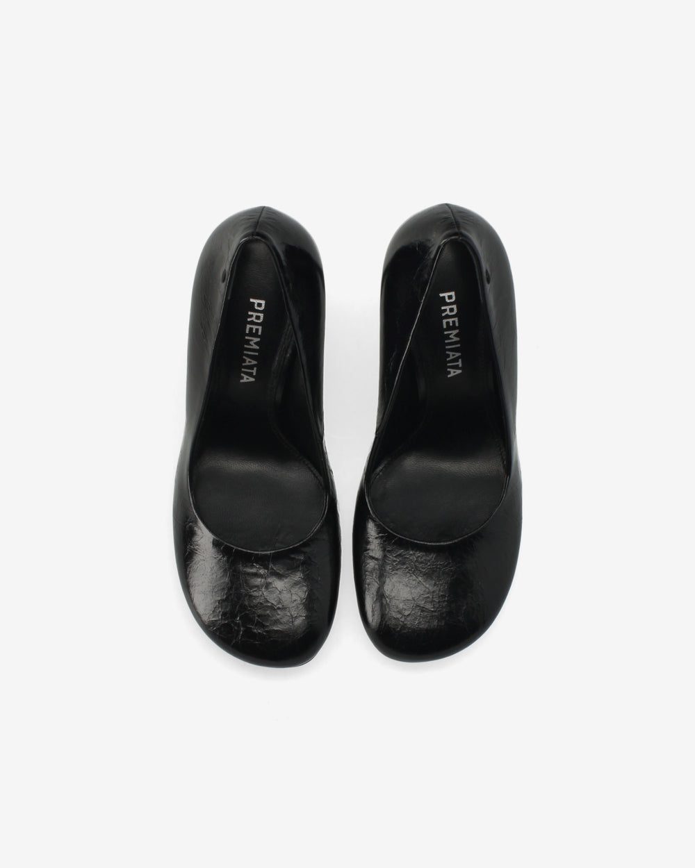 Leather pumps with a sculptural heel