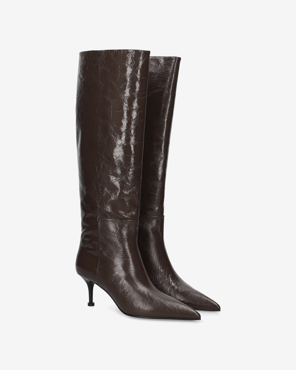 Brown leather boots