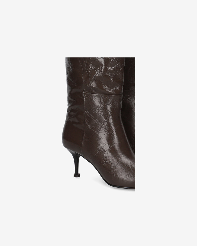 Brown leather boots