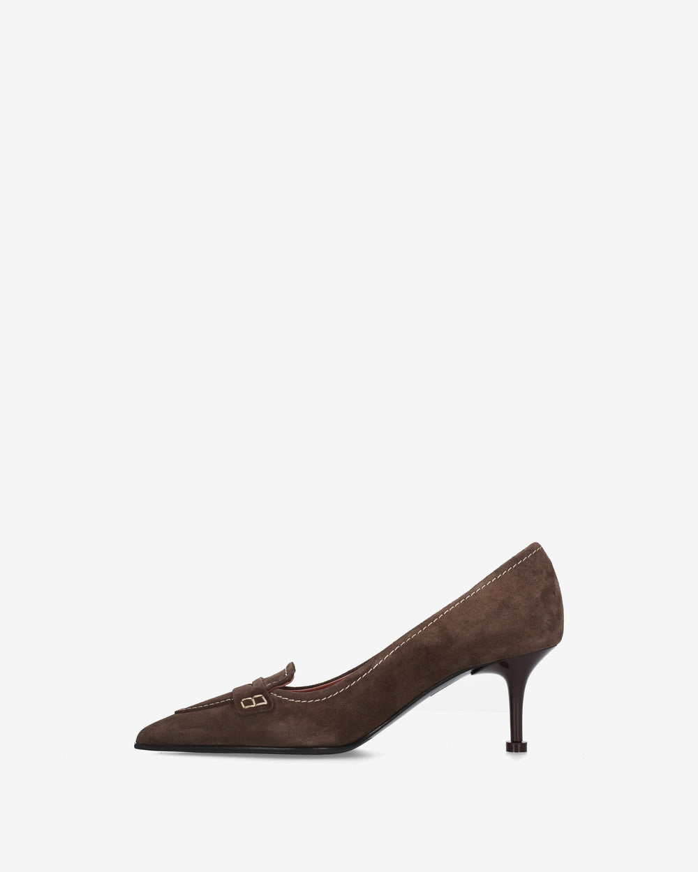 Brown suede pumps