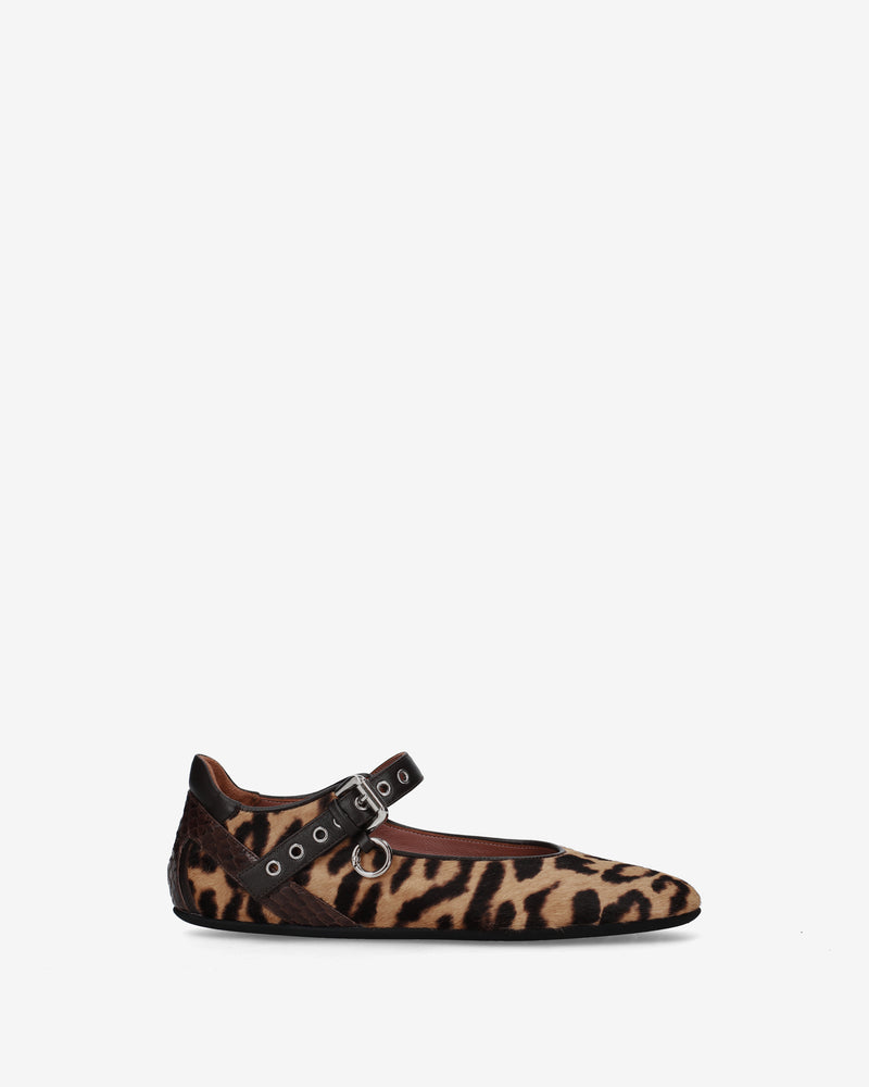 Pony-skin Mary Jane flats with a buckle