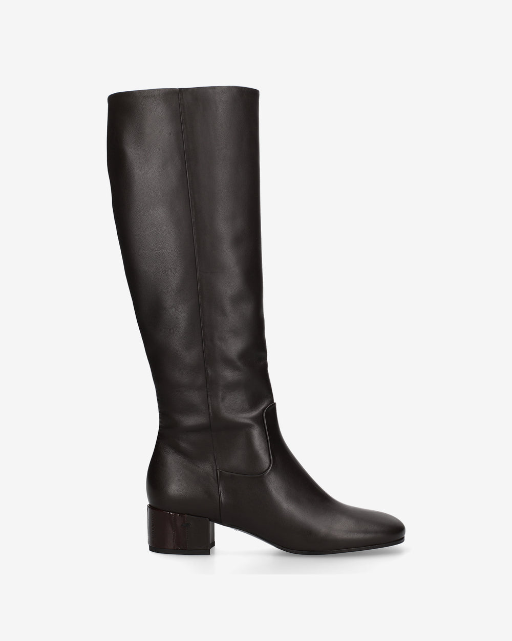 Dark brown nappa leather boots