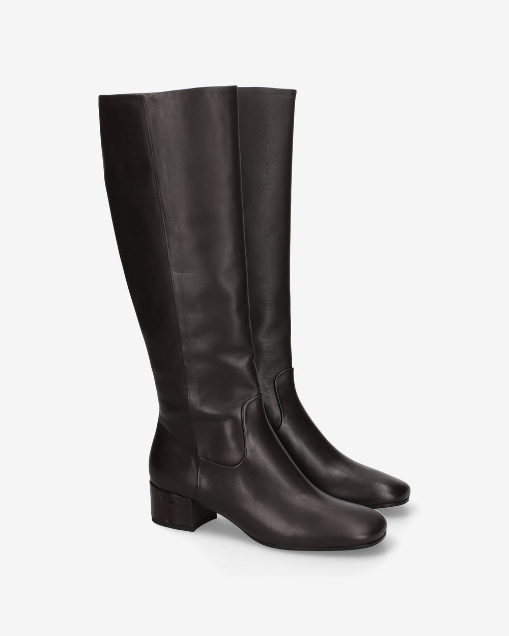 Dark brown nappa leather boots