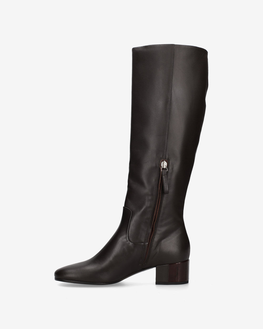 Dark brown nappa leather boots