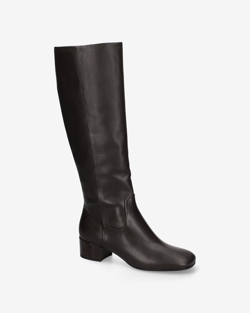 Dark brown nappa leather boots