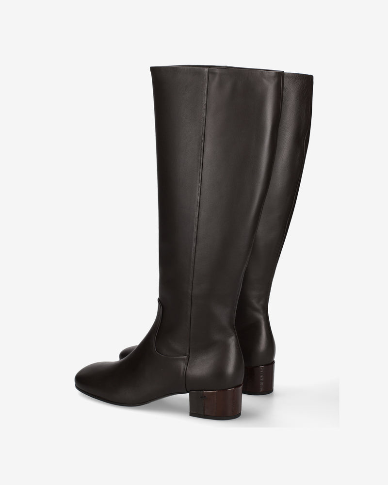 Dark brown nappa leather boots