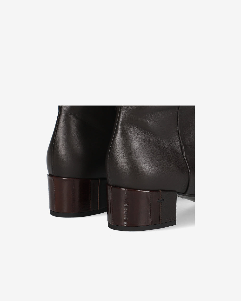 Dark brown nappa leather boots