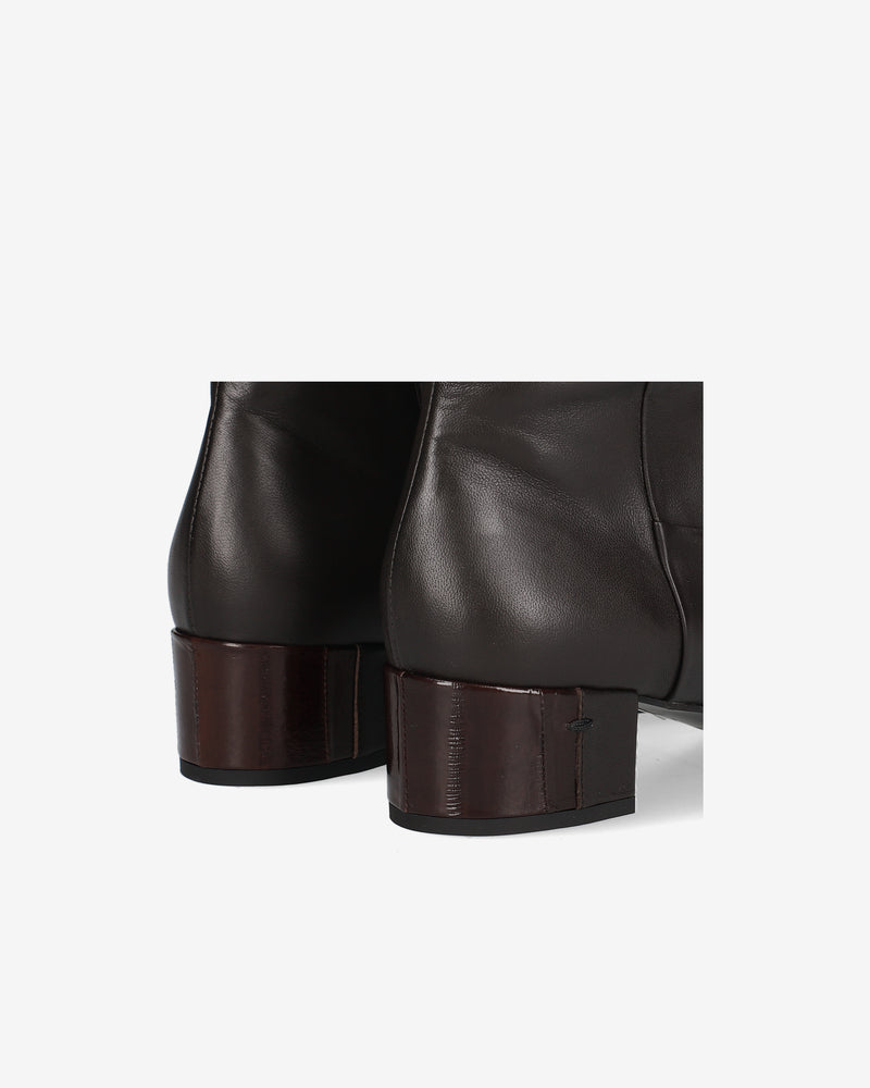 Dark brown nappa leather boots