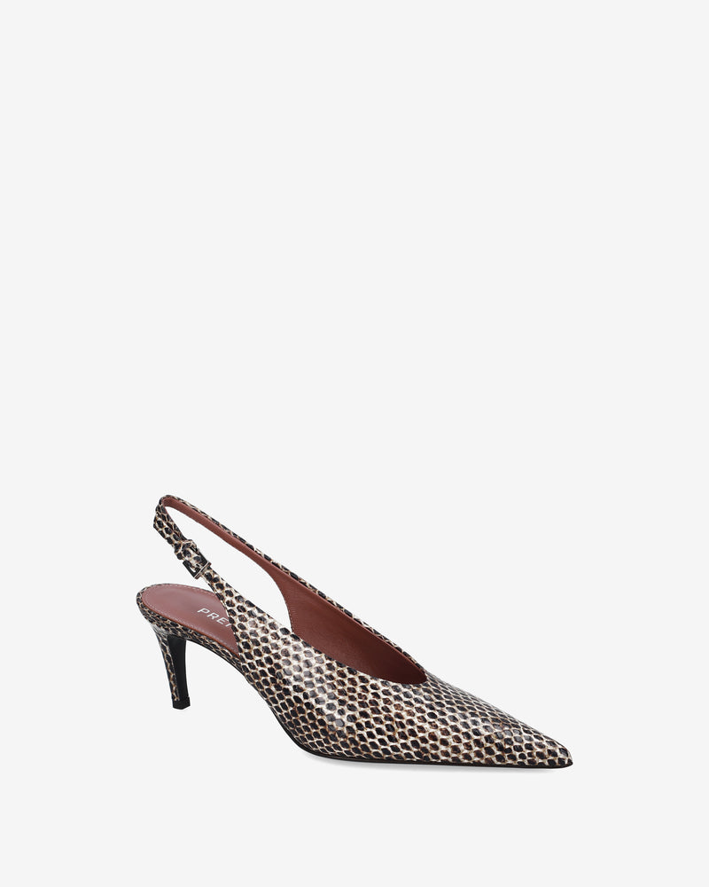 Décolleté Slingback stampa Pitone