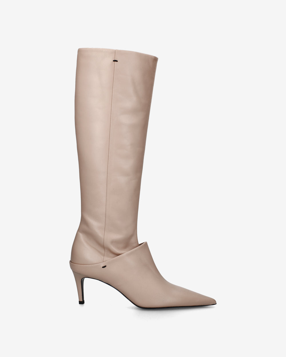 Nappa leather boots with a slim heel