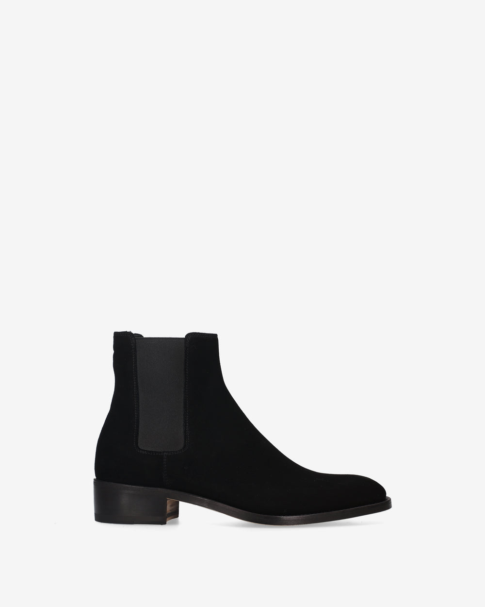 Black suede Chelsea boots