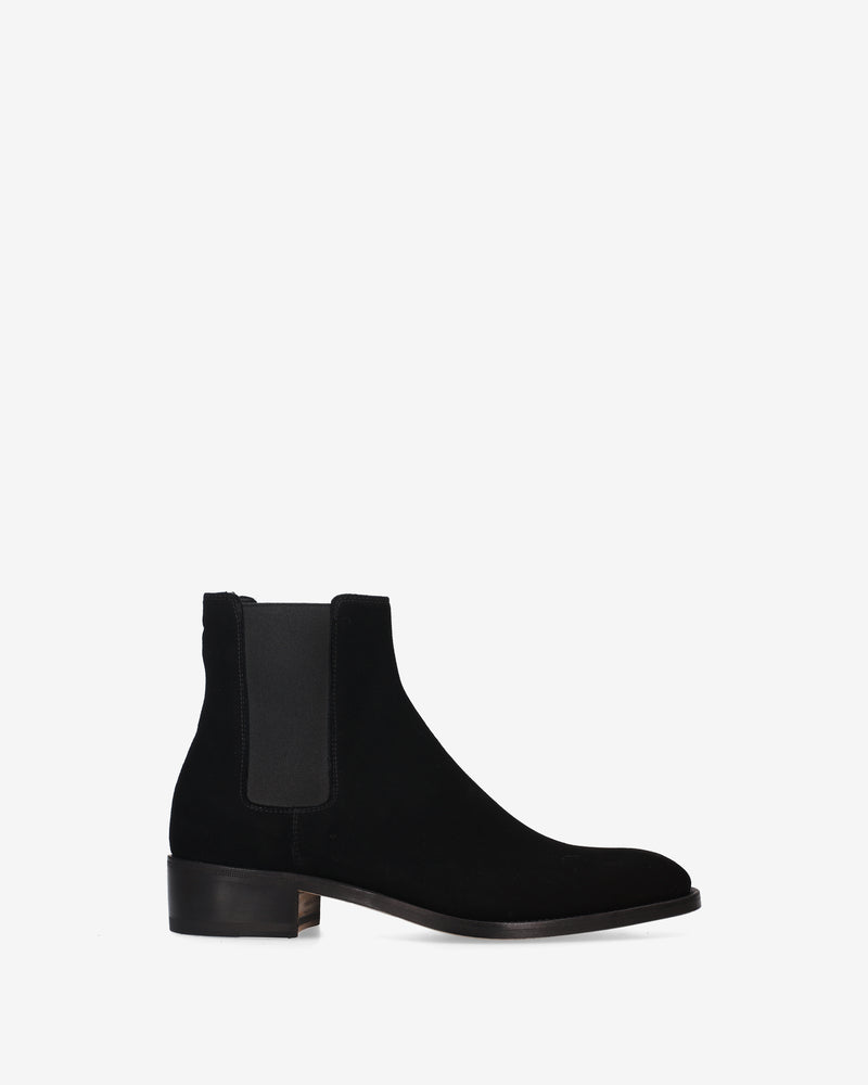 Black suede Chelsea boots