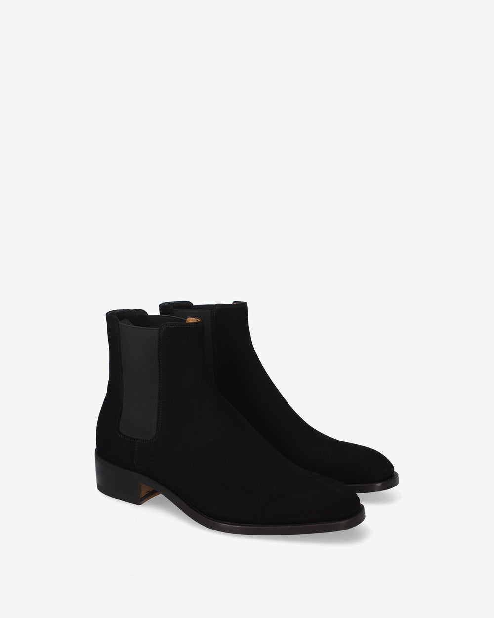 Black suede Chelsea boots