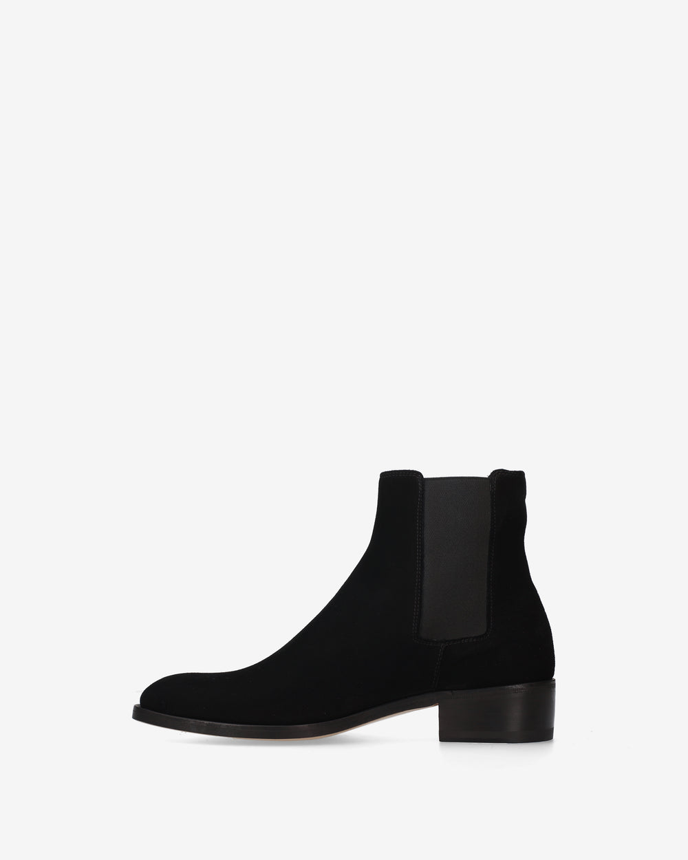 Black suede Chelsea boots